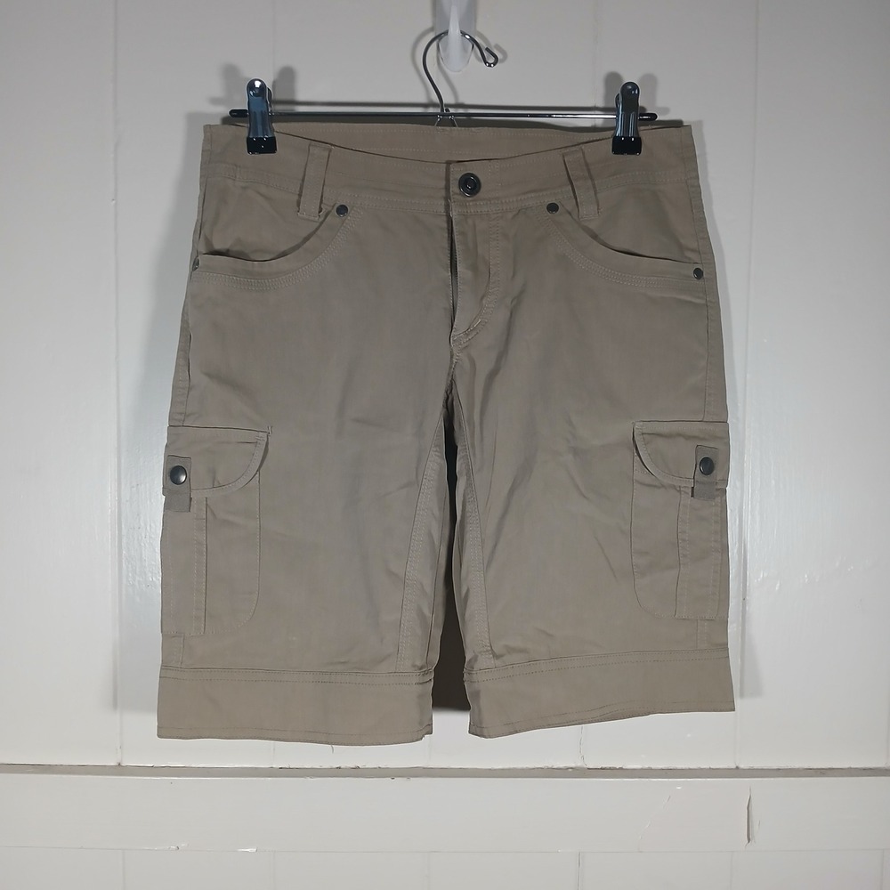 Kuhl Cargo Shorts Womens 10 Tan Khaki Hiking Utility Style 6084